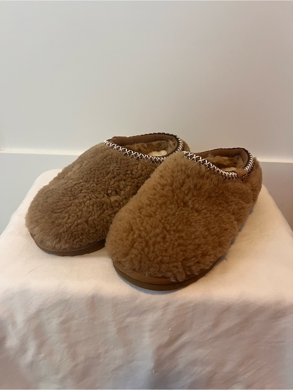UGG Kids Brown Fuzzy Slip-on Shoes